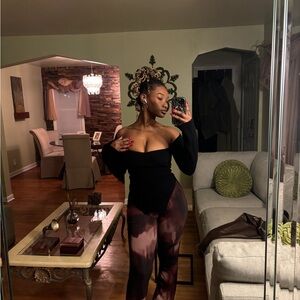 Trendy black low cut sweater. 🖤